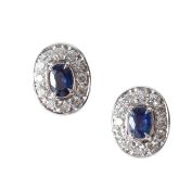 A pair of 18ct sapphire and diamond ear rings