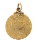 A George III gold guinea pendant