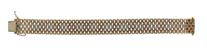 A 9ct three colour gold bracelet