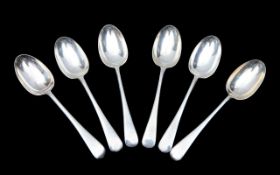 A set of six George VI silver spoons
