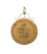 A George IV 1796 gold half sovereign, in a 9ct gold mount