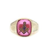 A 14ct gold Masonic signet ring