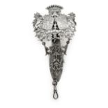 A Continental silver chatelaine clasp