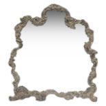 A large late Victorian silver mounted easel mirror