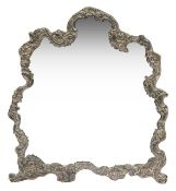 A large late Victorian silver mounted easel mirror