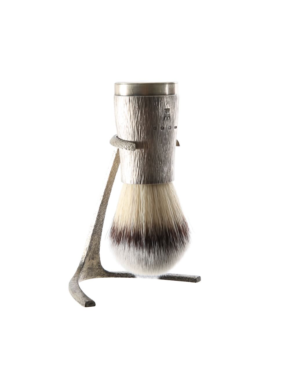 A Christopher Nigel Lawrence silver shaving brush and stand - Image 2 of 4