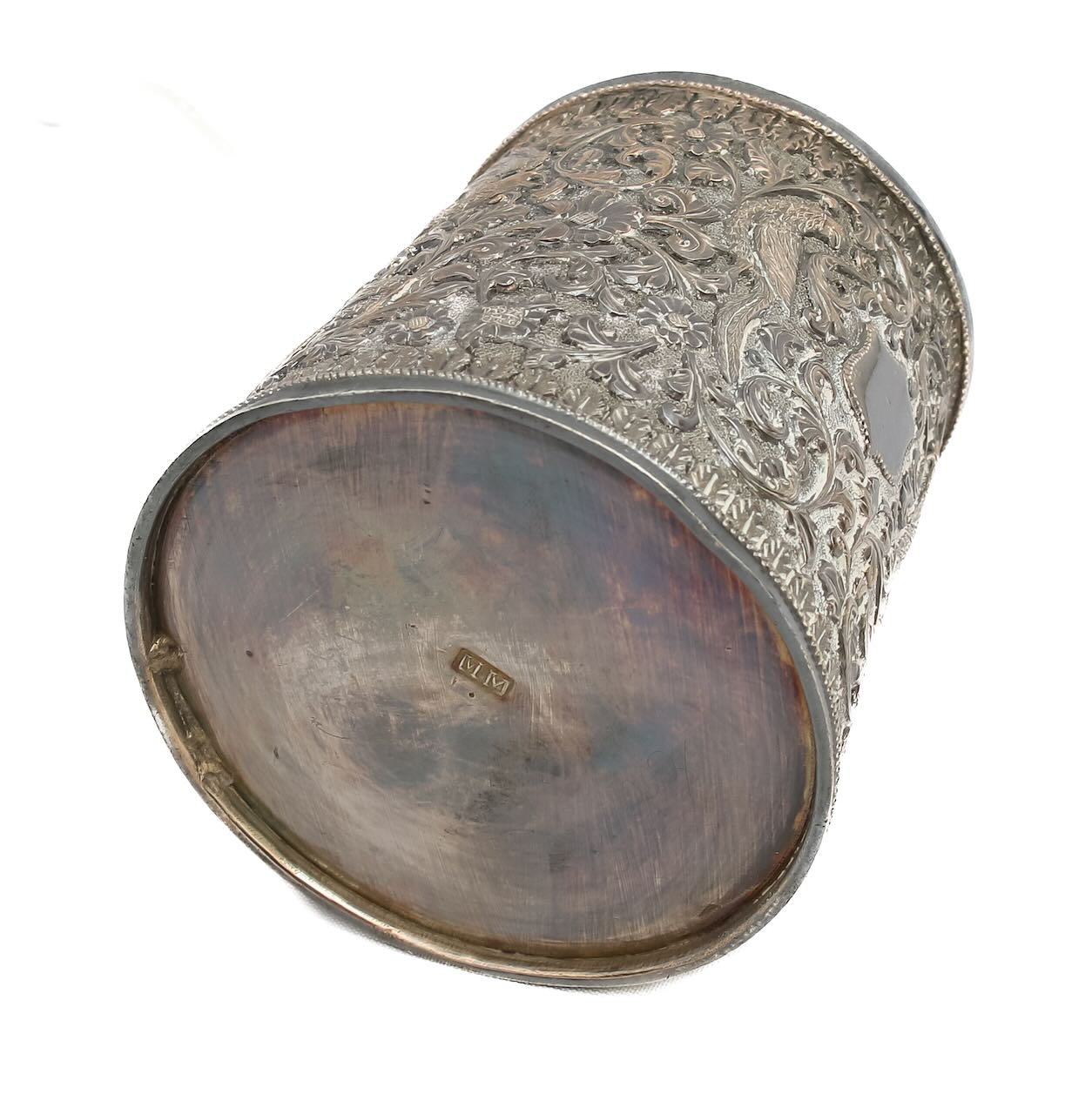 An Indian silver cruet set, two mugs and saucer - Image 3 of 4