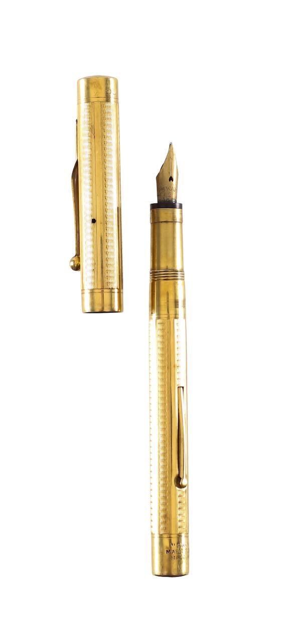 An 18ct gold Mabie Todd 'Swan' fountain pen