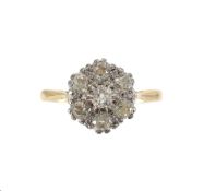A 18ct diamond cluster ring