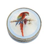 A silver gilt and guilloché enamel compact