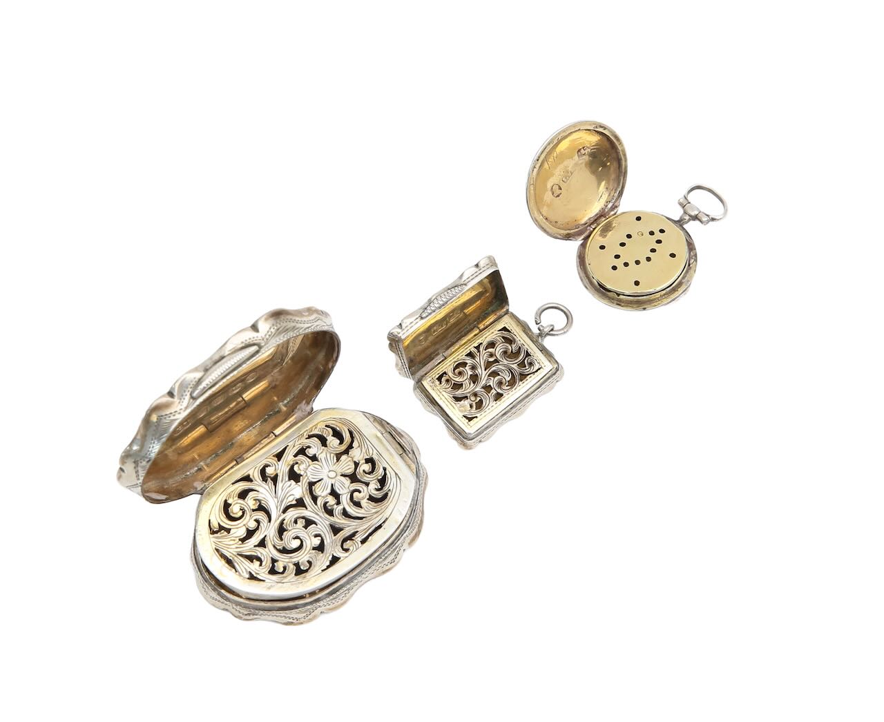 A George III and two Victorian silver vinaigrettes - Image 2 of 2
