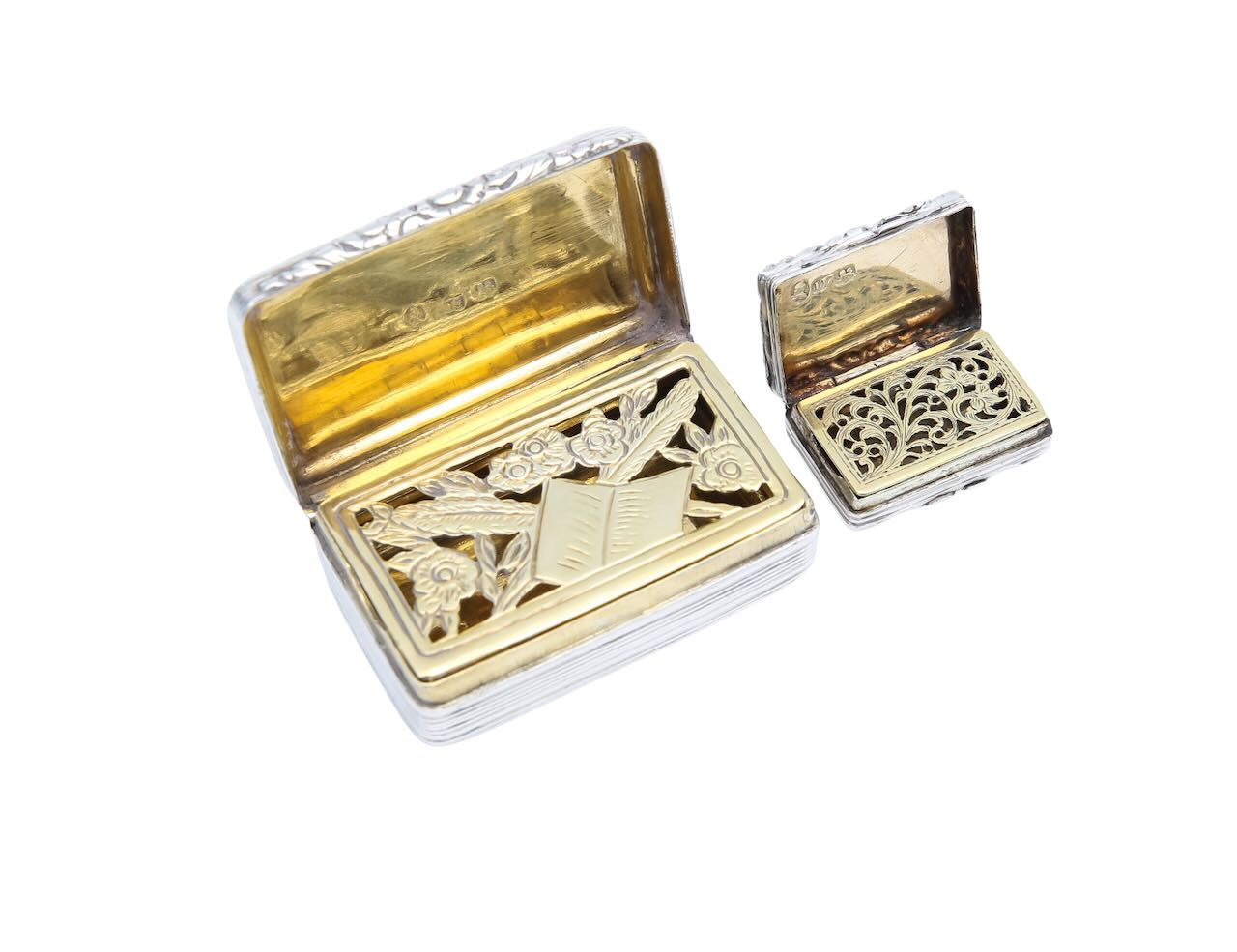 Two George IV silver vinaigrettes - Image 2 of 3