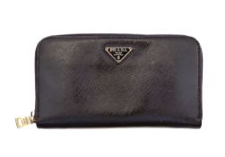 A Prada 'Saffiano' plum leather purse