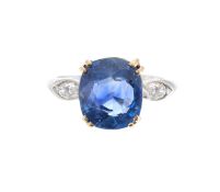 A Burmese sapphire single stone ring