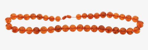 A honey amber bead necklace