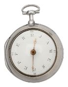 A George III silver pair cased open face pocket watch