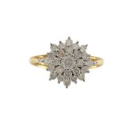 An 18ct gold and diamond cluster ring
