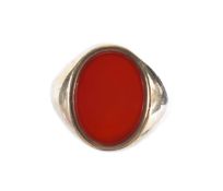 A 9ct gold carnelian signet ring