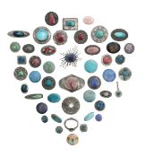 A large collection of Ruskin and other Arts & Crafts brooches