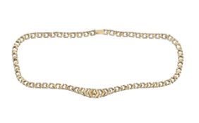 A 9ct gold fancy link necklace