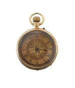 A Victorian 18K keyless pocket watch