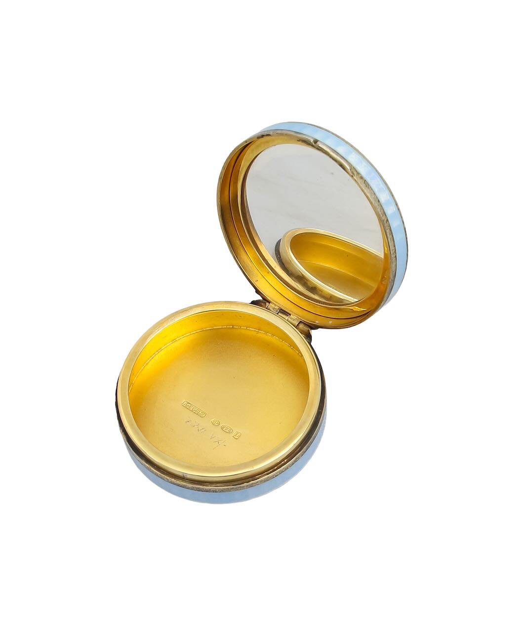 A silver gilt and guilloché enamel compact - Image 2 of 2