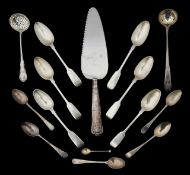 A collection of Victorian and later silver flatware