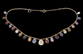 A Victorian muti-gem fridge necklace