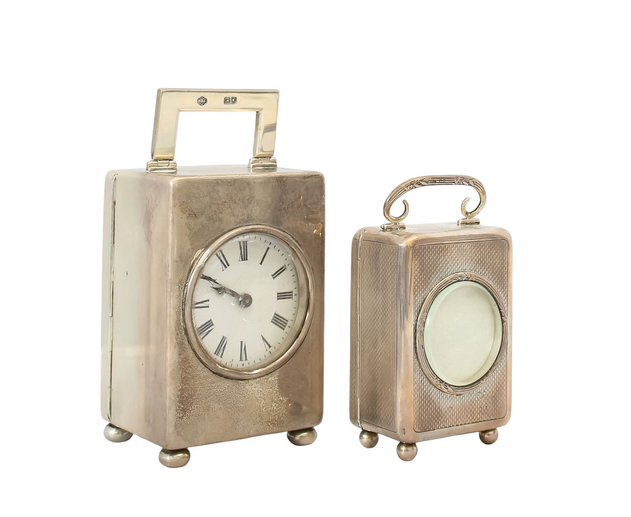 Two silver cased travel or carriage clocks - Image 2 of 4