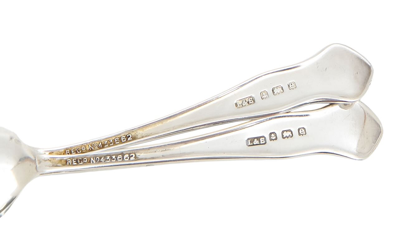 Two cased sets of silver spoons, and a silver cruet set - Image 2 of 2