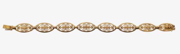 A French 18ct gold filigree bracelet