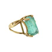 An emerald crystal ring