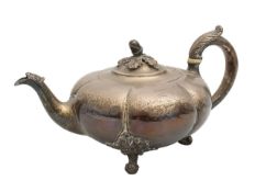 A Victorian silver teapot