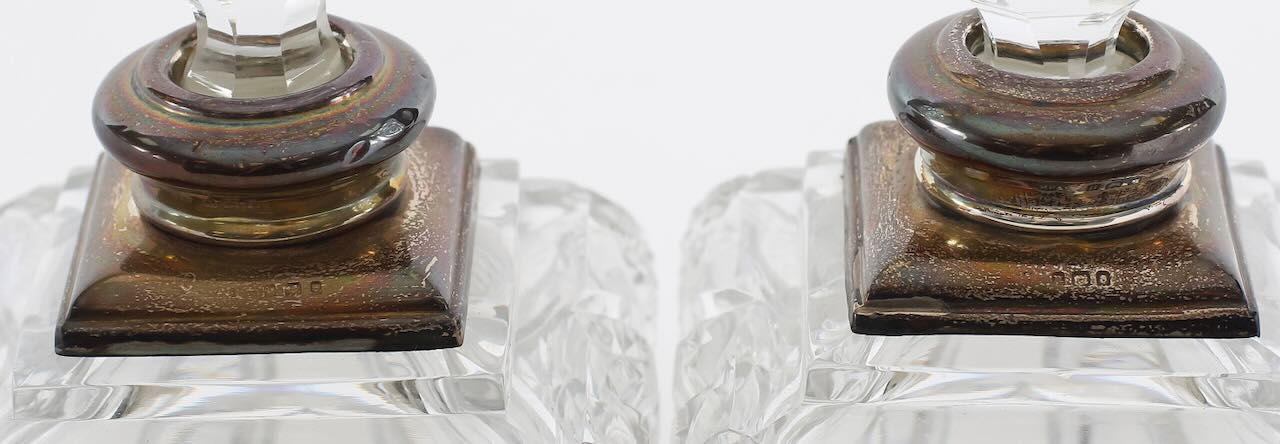 Two Edward VII silver mounted cut glass perfume bottles - Image 2 of 2