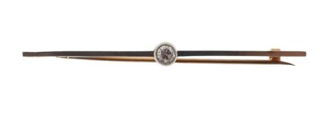 A diamond set bar brooch