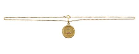 An Alphonse Augis diamond and ruby love token pendant