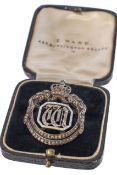 A Kaiser Wilhelm II diamond and marcasite royal adjutant or staff officer's brooch