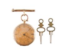 A Victorian pocket watch with 9ct gold bar brooch
