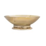 A George V silver and agate bowl