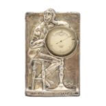 An Edwardian silver mounted desk barometer