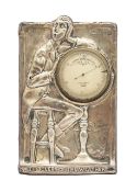 An Edwardian silver mounted desk barometer