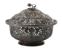An Irish silver fruit bowl and cover