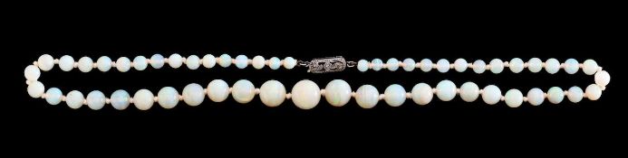An opal bead necklace