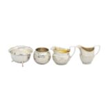 Two Victorian silver cream jugs and two silver bowls