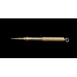 A Sampson Mordan 15ct gold propelling pencil