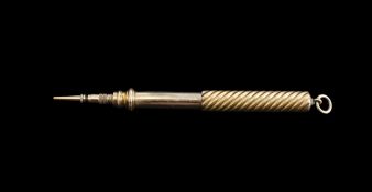 A Sampson Mordan 15ct gold propelling pencil
