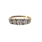 A five stone old cut diamond ring