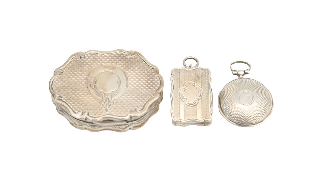 A George III and two Victorian silver vinaigrettes