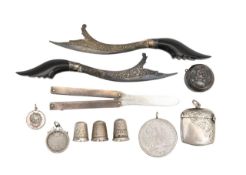 A collection of silver vertu