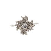 A diamond cluster ring